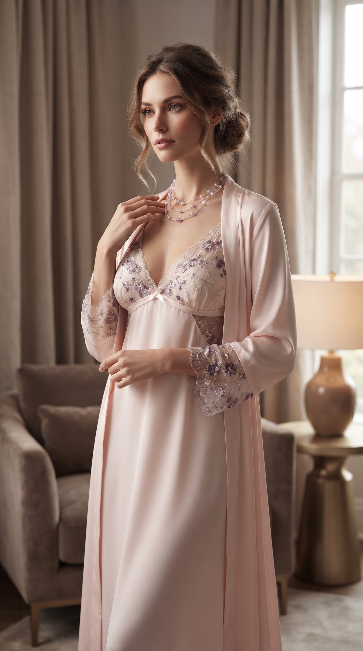 Blush Dynasty Embroidered Set