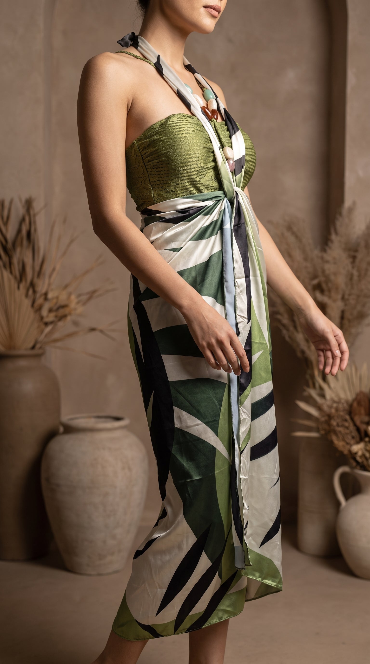 The Olive Jade Halter Set